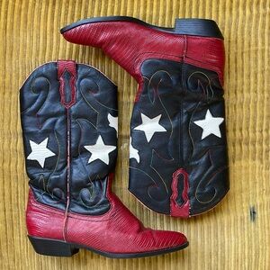 Vintage Leather Cowboy Western Boots, Size 8.5